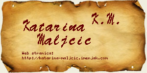 Katarina Maljčić vizit kartica